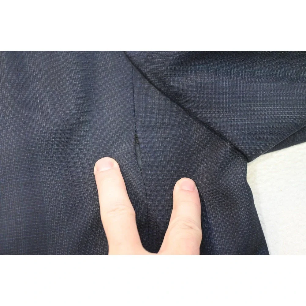 Givenchy Blazer Men Size 46L Navy Blue Shadow Stripe Two Button Formal